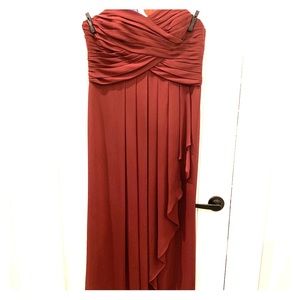 David’s Bridal Strapless Chiffon Bridesmaid dress